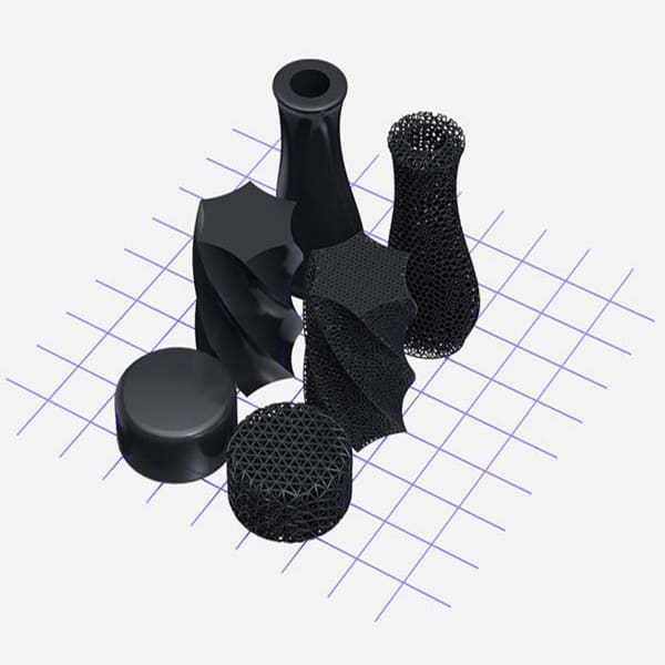 Several parts in Design Engine latticed and solid